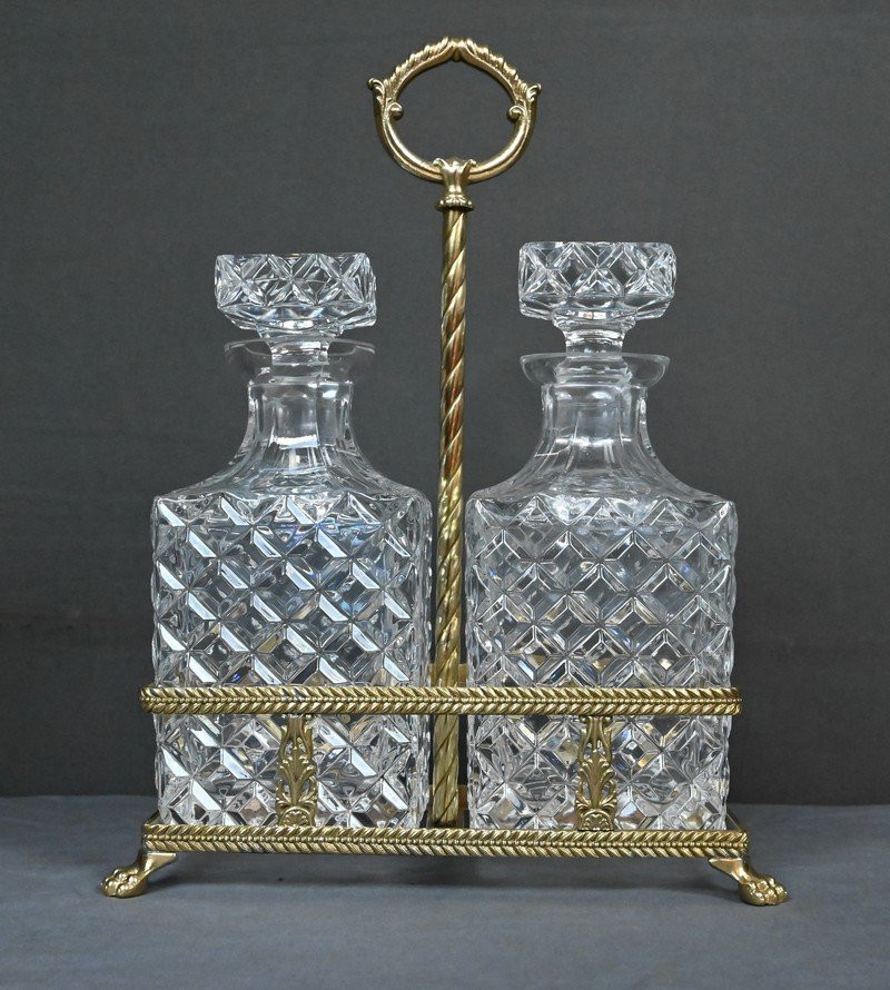 Bronze & Crystal Liquor Cabinet – Late 19th Century-photo-3