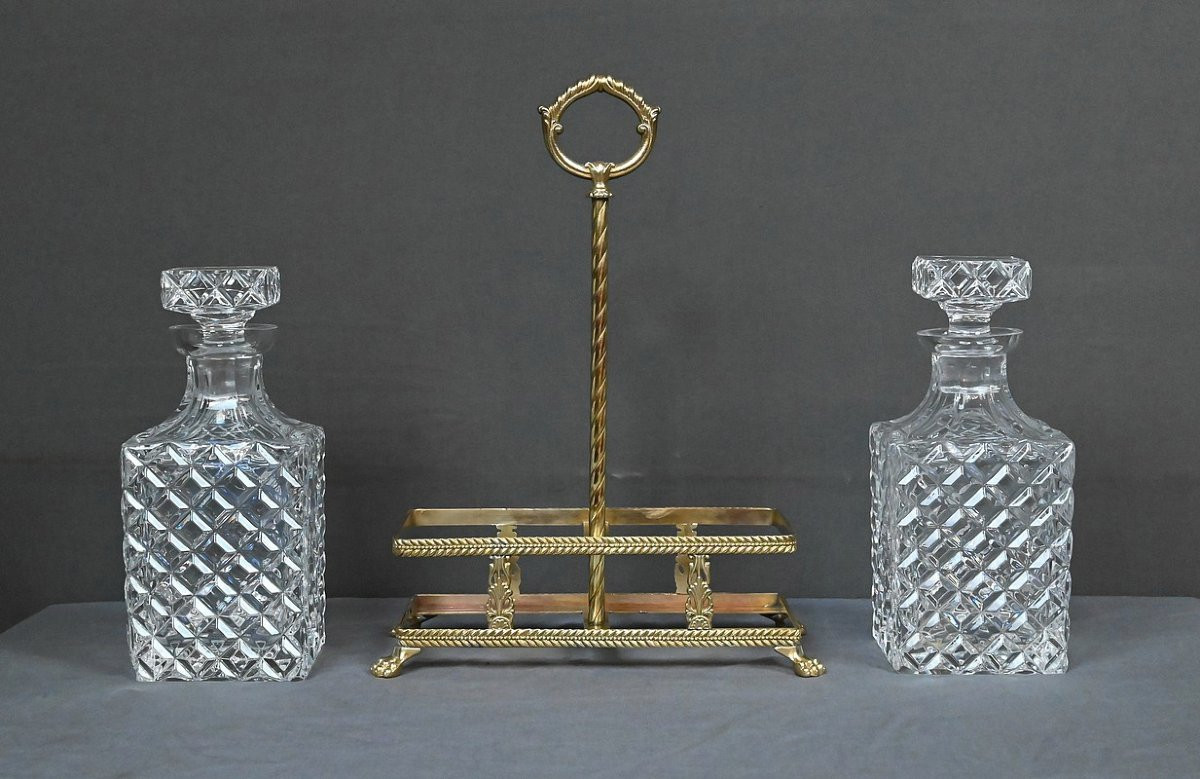 Bronze & Crystal Liquor Cabinet – Late 19th Century-photo-5