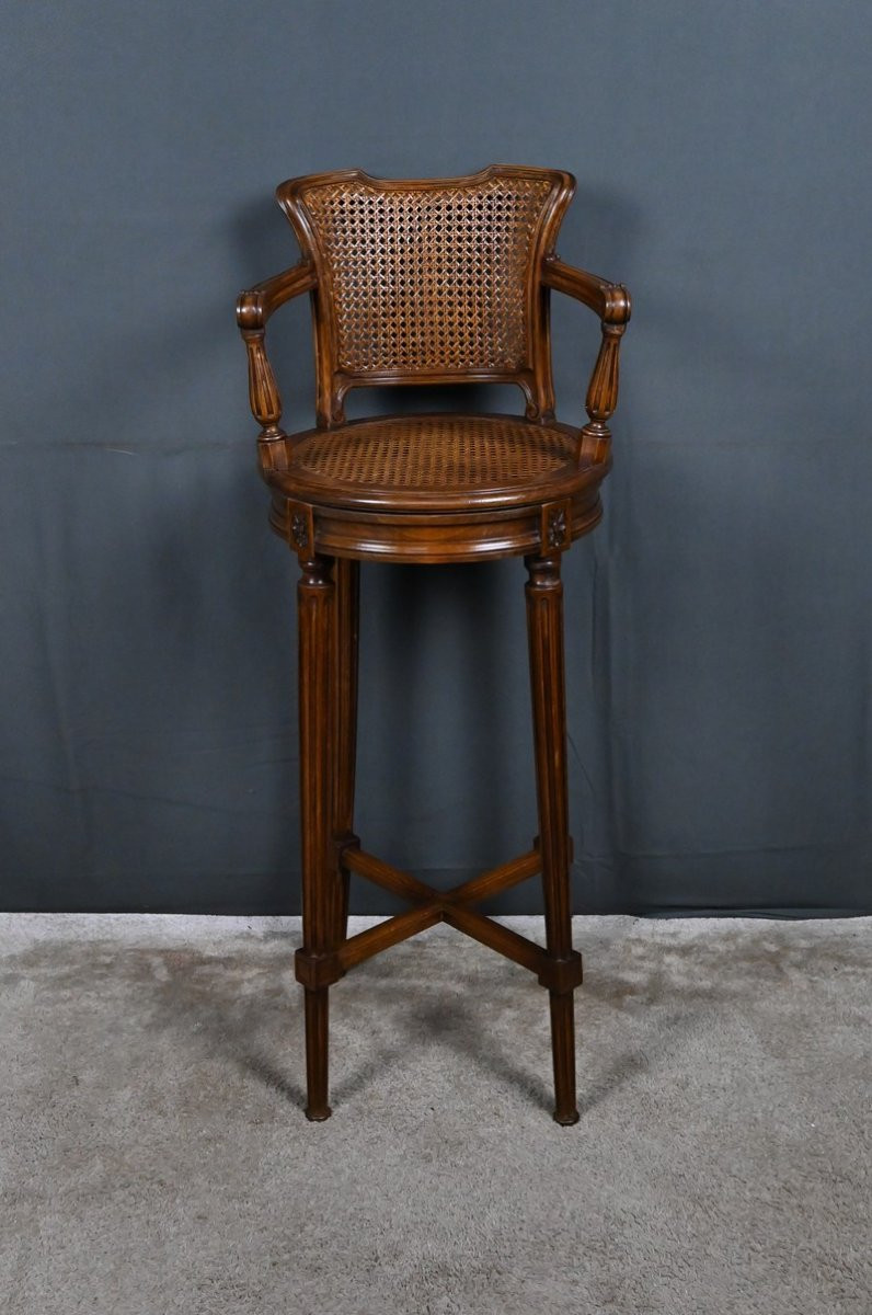 Chaise Haute Pivotante en Hêtre, style Louis XVI – 1900-photo-4