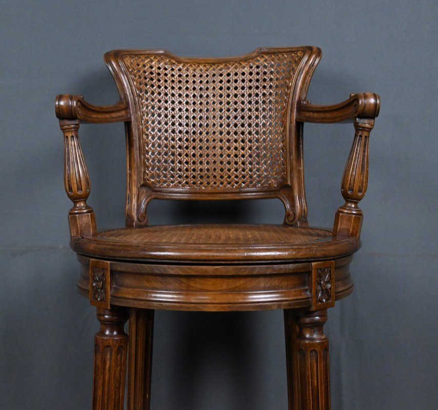 Chaise Haute Pivotante en Hêtre, style Louis XVI – 1900-photo-5