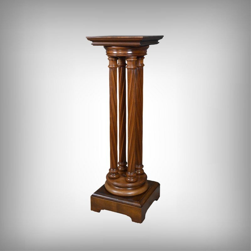 Swivel Walnut Side Table, Neo-gothic Style – 1900-photo-2