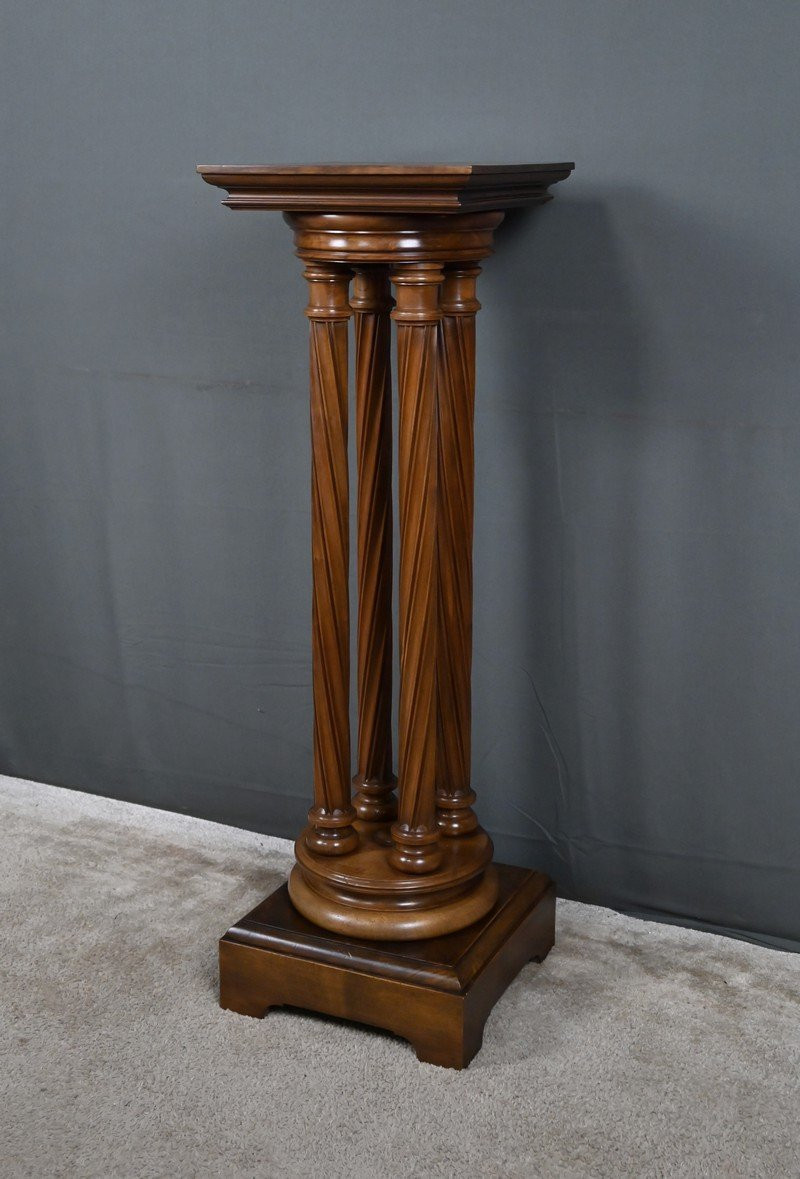 Swivel Walnut Side Table, Neo-gothic Style – 1900-photo-4