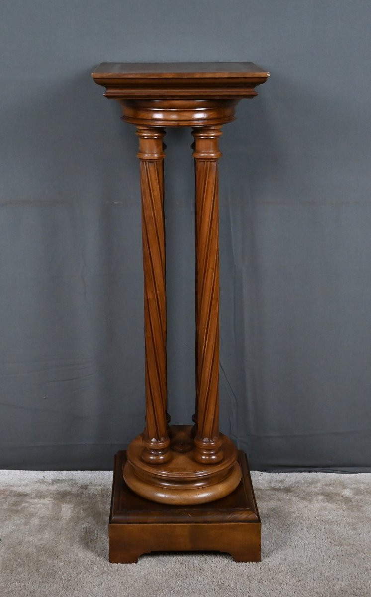 Swivel Walnut Side Table, Neo-gothic Style – 1900-photo-2