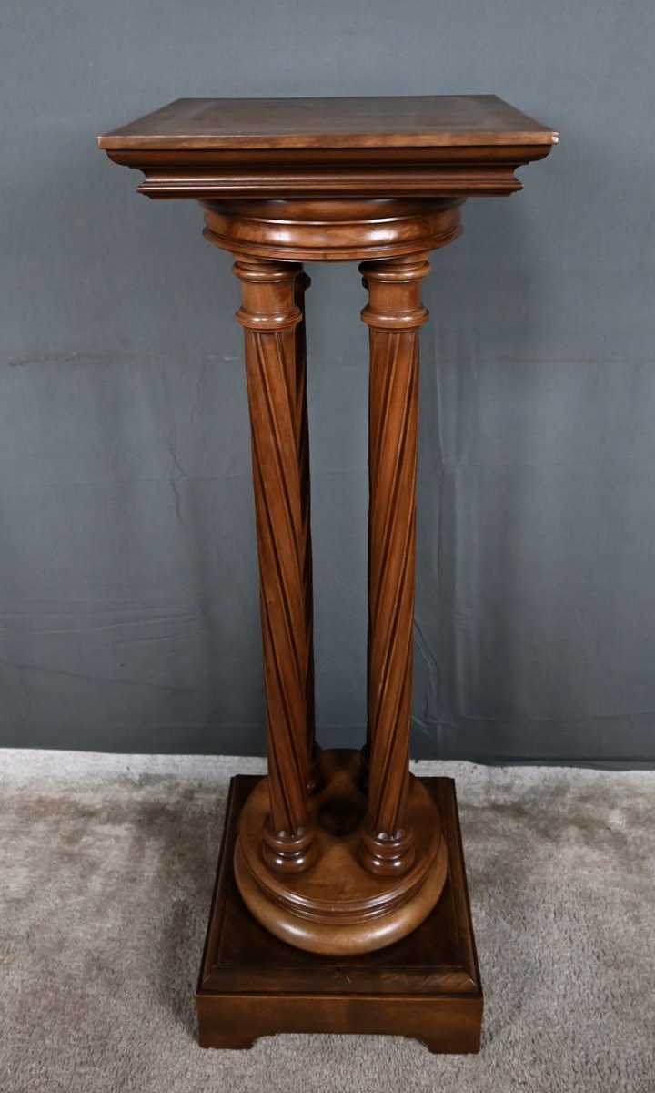Swivel Walnut Side Table, Neo-gothic Style – 1900-photo-7