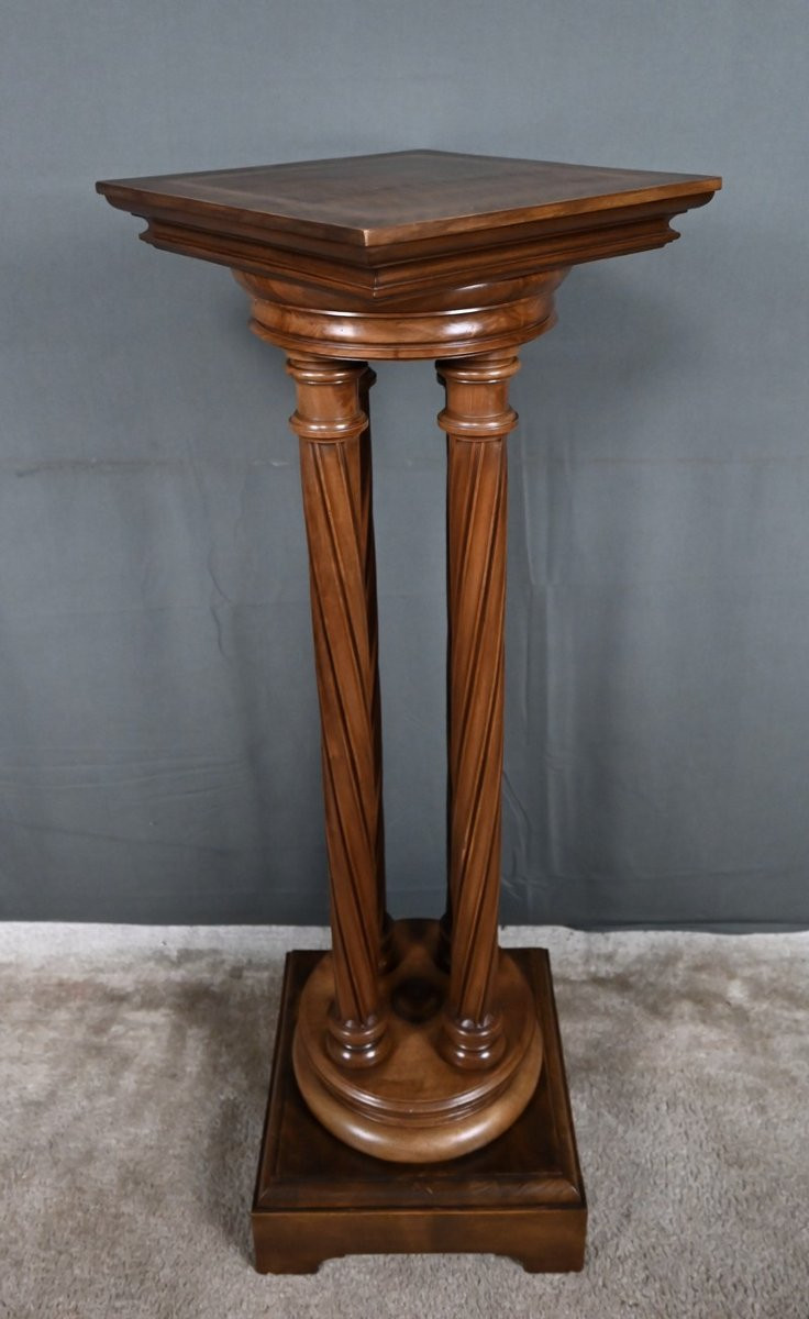 Swivel Walnut Side Table, Neo-gothic Style – 1900-photo-8