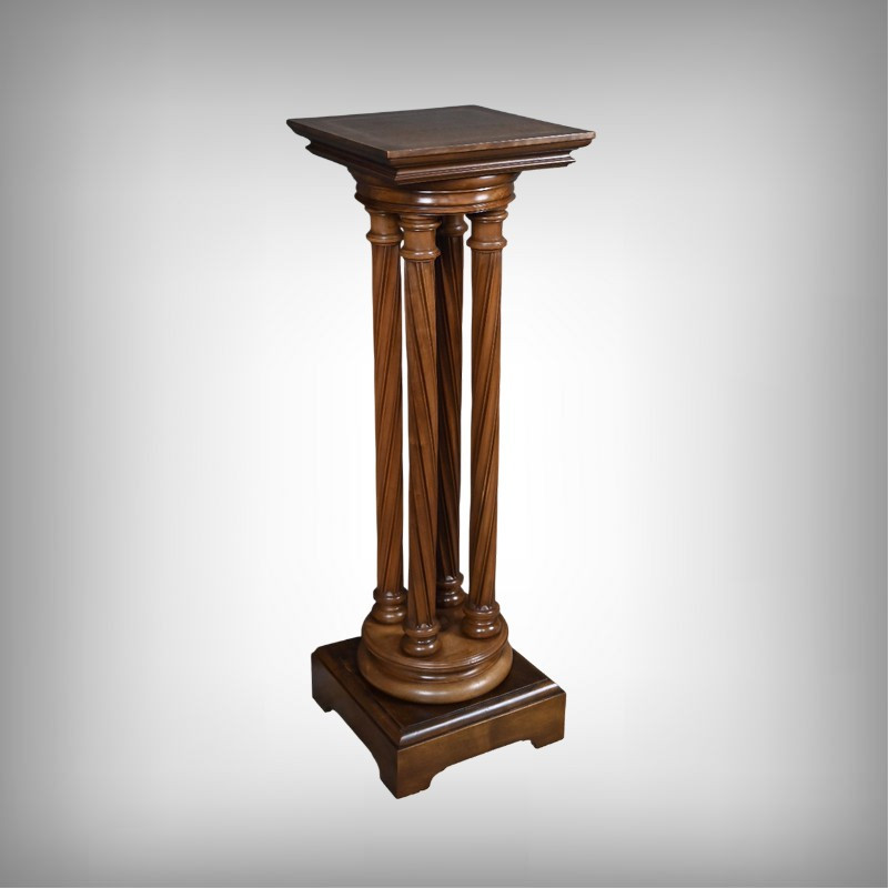Swivel Walnut Side Table, Neo-gothic Style – 1900