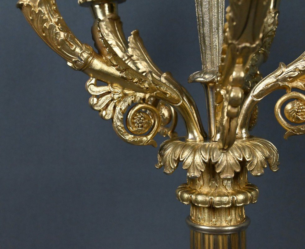 Gilt Bronze Candelabra, Restoration Period – Early 19th Century-photo-6