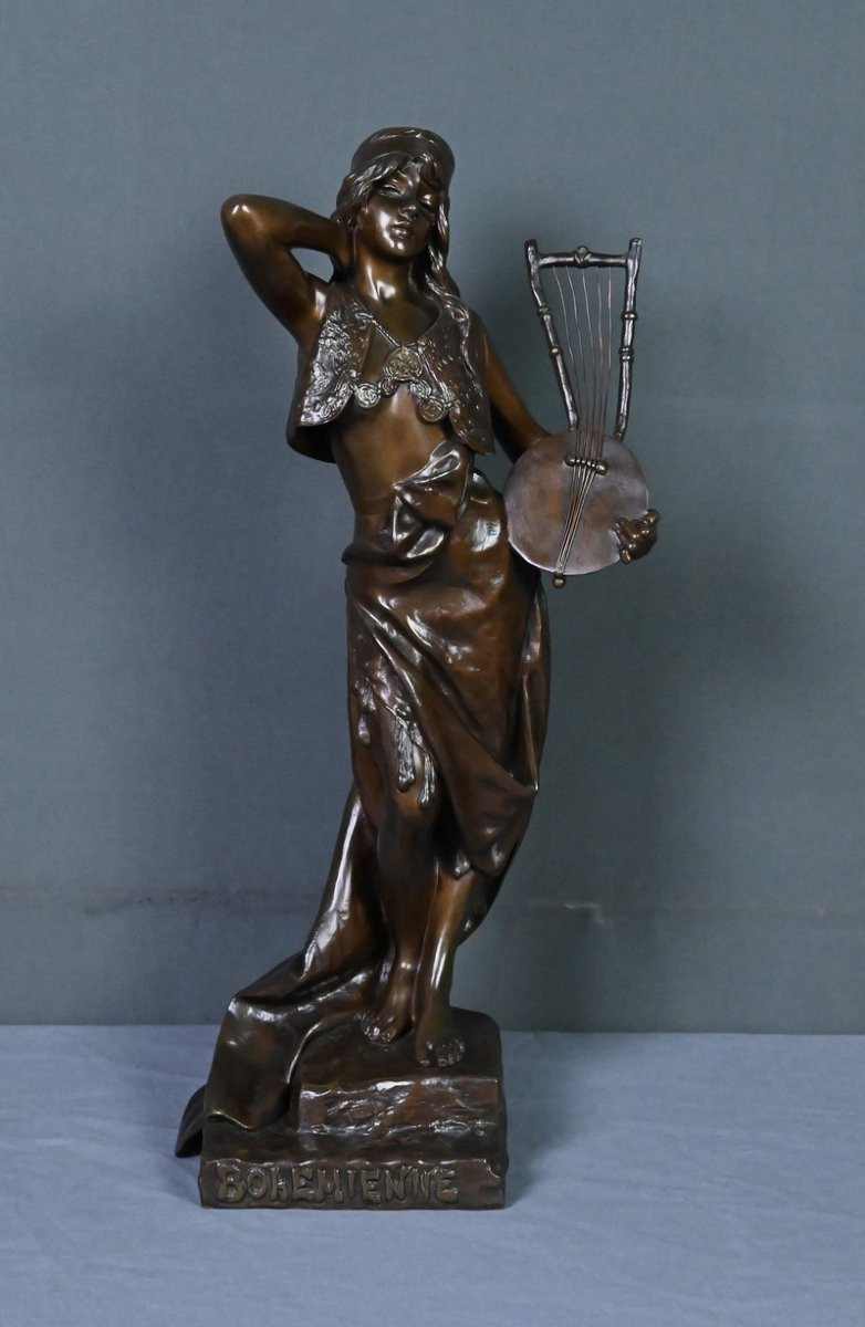 Bronze « Bohémienne », signé E. Villanis – Fin XIXe-photo-4