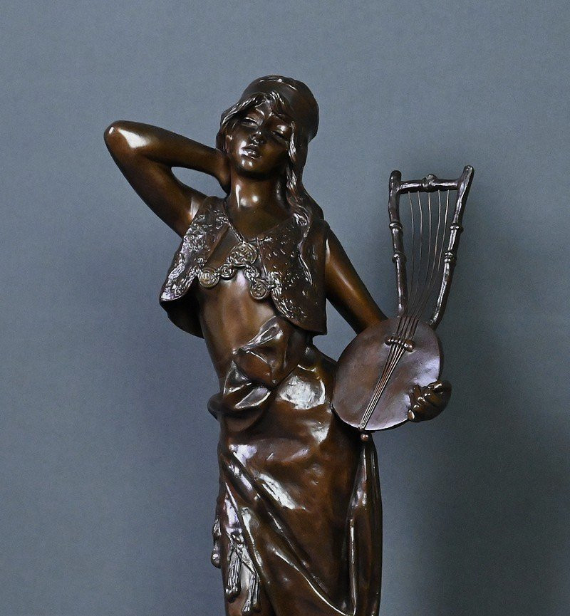 Bronze « Bohémienne », signé E. Villanis – Fin XIXe-photo-2