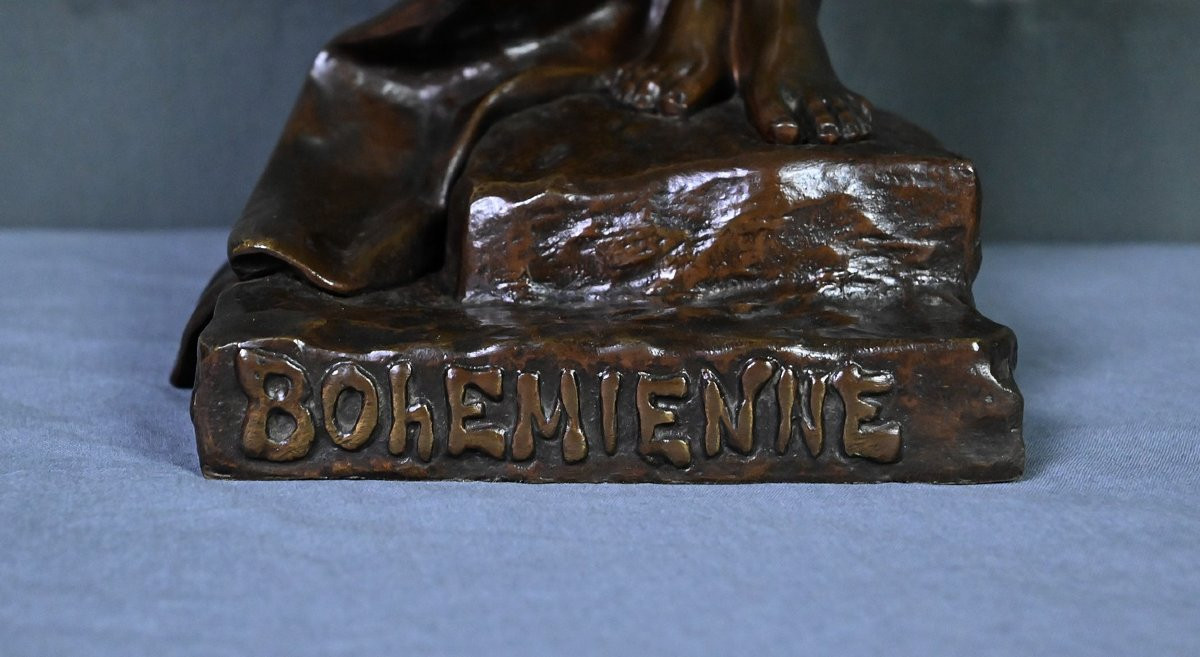 Bronze « Bohémienne », signé E. Villanis – Fin XIXe-photo-8