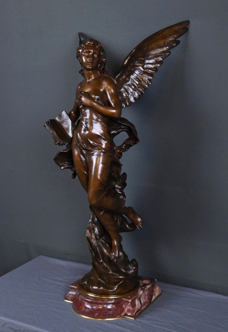 Important Bronze Sculpture "the Thought", Signed Jb Germain – Late 19th Century-photo-4
