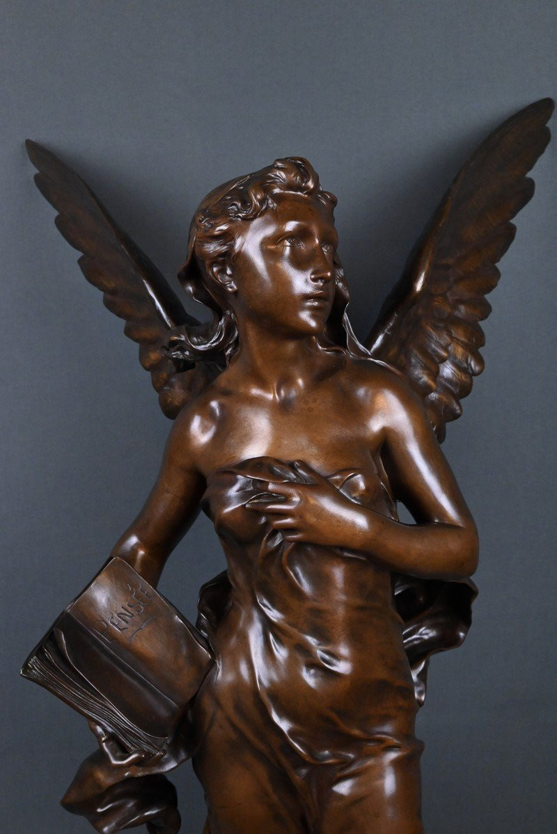 Important Bronze Sculpture "the Thought", Signed Jb Germain – Late 19th Century-photo-3