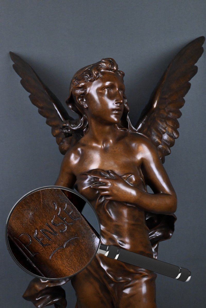 Important Bronze Sculpture "the Thought", Signed Jb Germain – Late 19th Century-photo-4