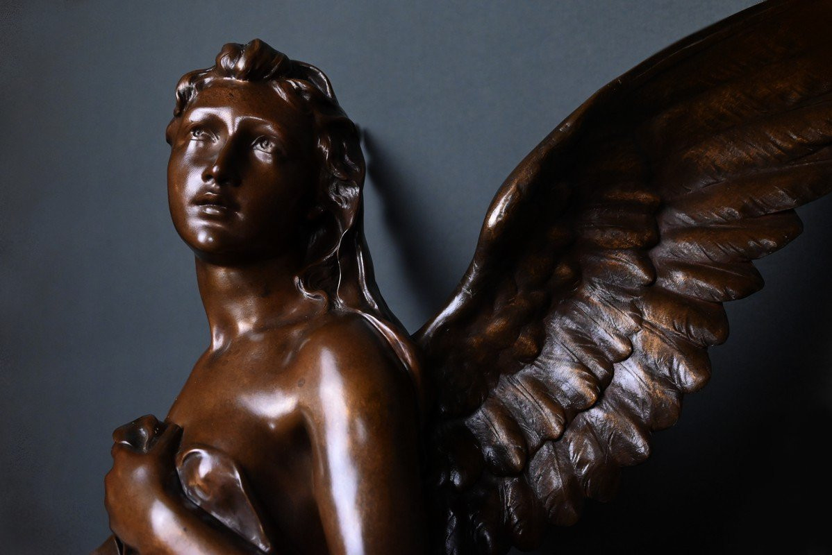 Important Bronze Sculpture "the Thought", Signed Jb Germain – Late 19th Century-photo-7