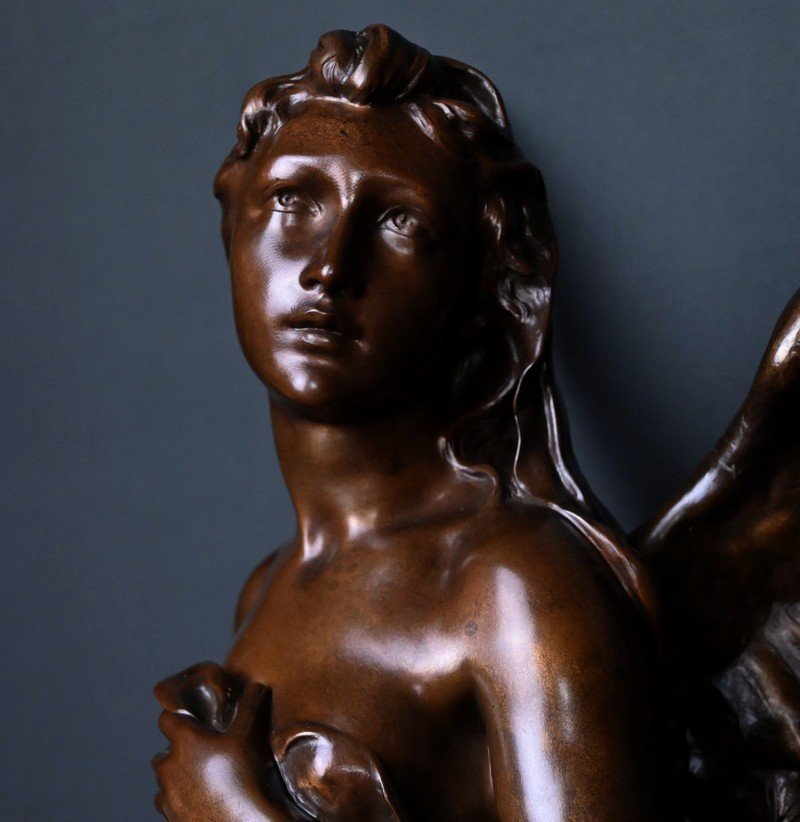 Important Bronze Sculpture "the Thought", Signed Jb Germain – Late 19th Century-photo-8