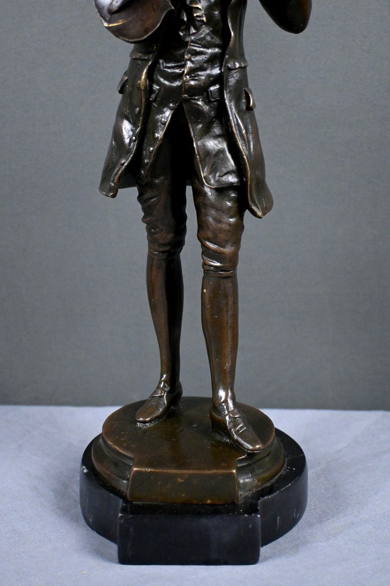Bronze Sculpture "mozart Tuning His Violin" – 20th Century-photo-4