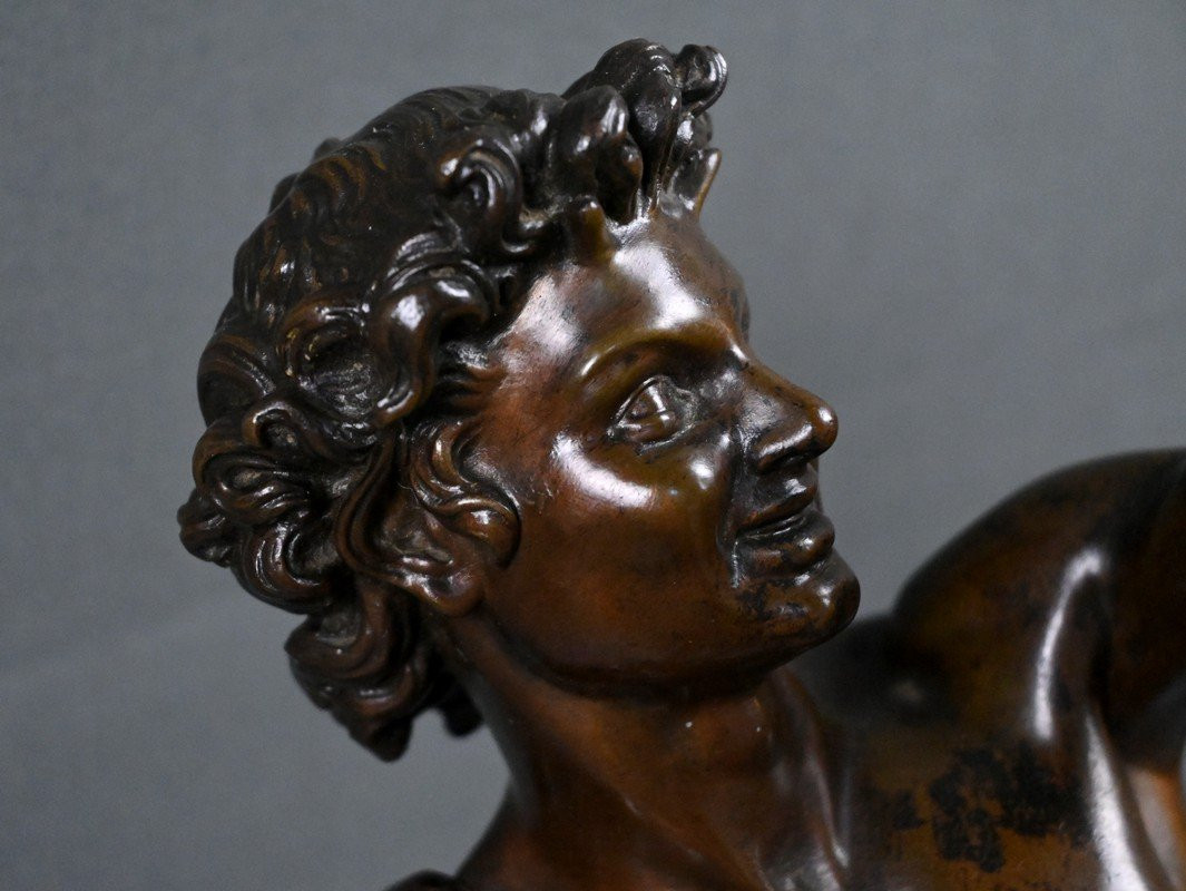 Important Bronze « Faune jouant avec un Chevreau » signé Gumery – 2ème partie XIXe-photo-3
