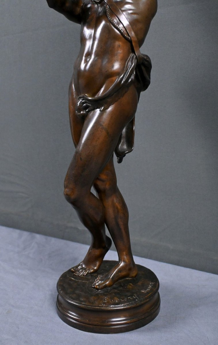 Important Bronze « Faune jouant avec un Chevreau » signé Gumery – 2ème partie XIXe-photo-5