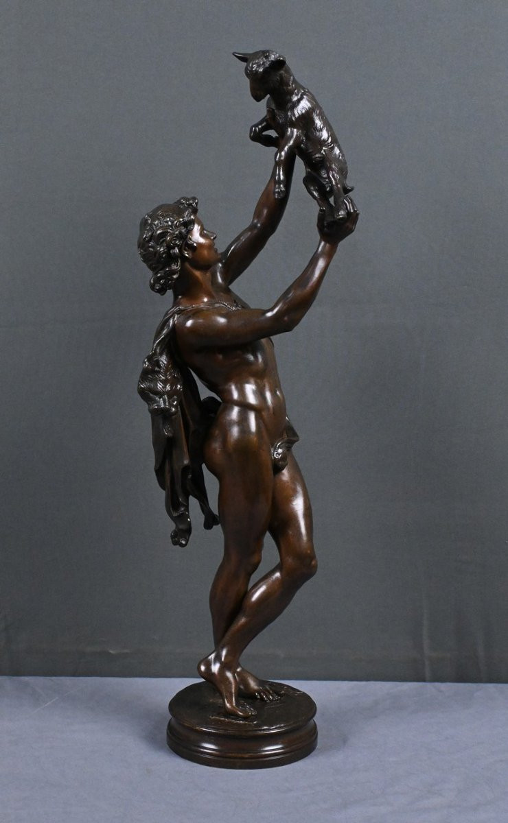 Important Bronze « Faune jouant avec un Chevreau » signé Gumery – 2ème partie XIXe-photo-6