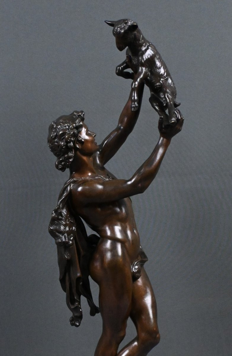 Important Bronze « Faune jouant avec un Chevreau » signé Gumery – 2ème partie XIXe-photo-7