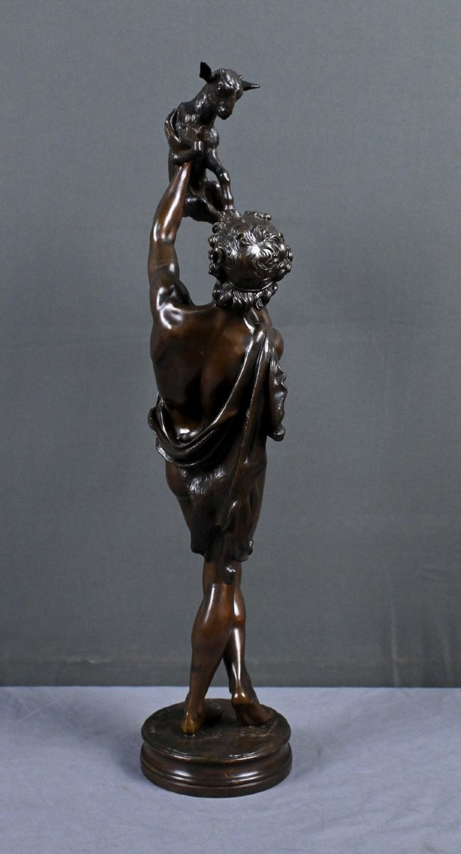 Important Bronze « Faune jouant avec un Chevreau » signé Gumery – 2ème partie XIXe-photo-8