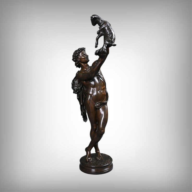 Important Bronze « Faune jouant avec un Chevreau » signé Gumery – 2ème partie XIXe