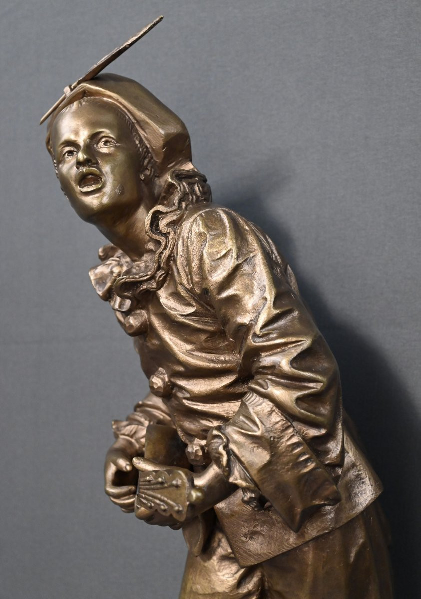 Bronze Sculpture "by The Light Of The Moon" Signed Bouret – Late 19th Century-photo-3