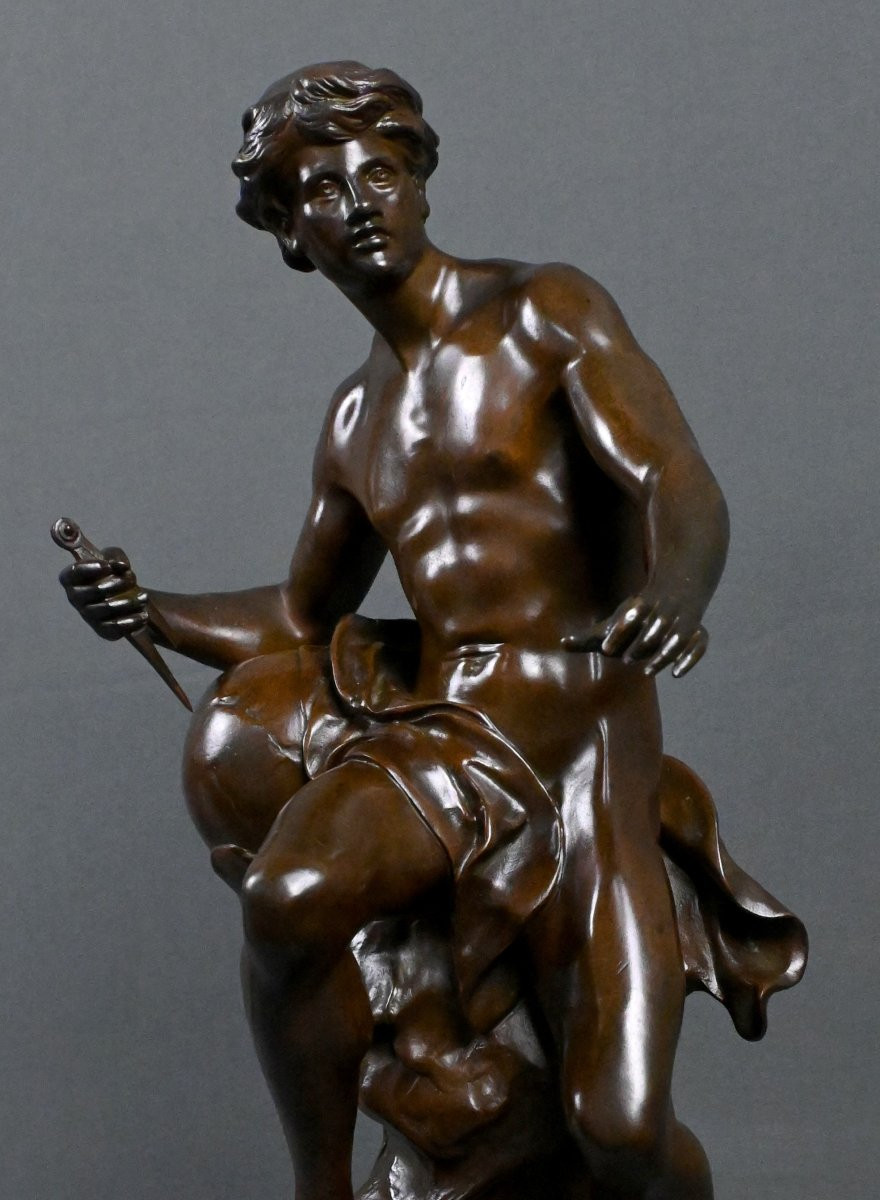 Important Bronze Sculpture "progress" Signed E. Picault – Late 19th Century-photo-2