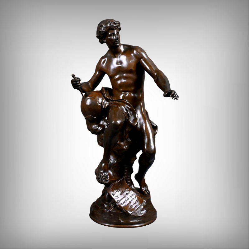 Important Bronze Sculpture "progress" Signed E. Picault – Late 19th Century