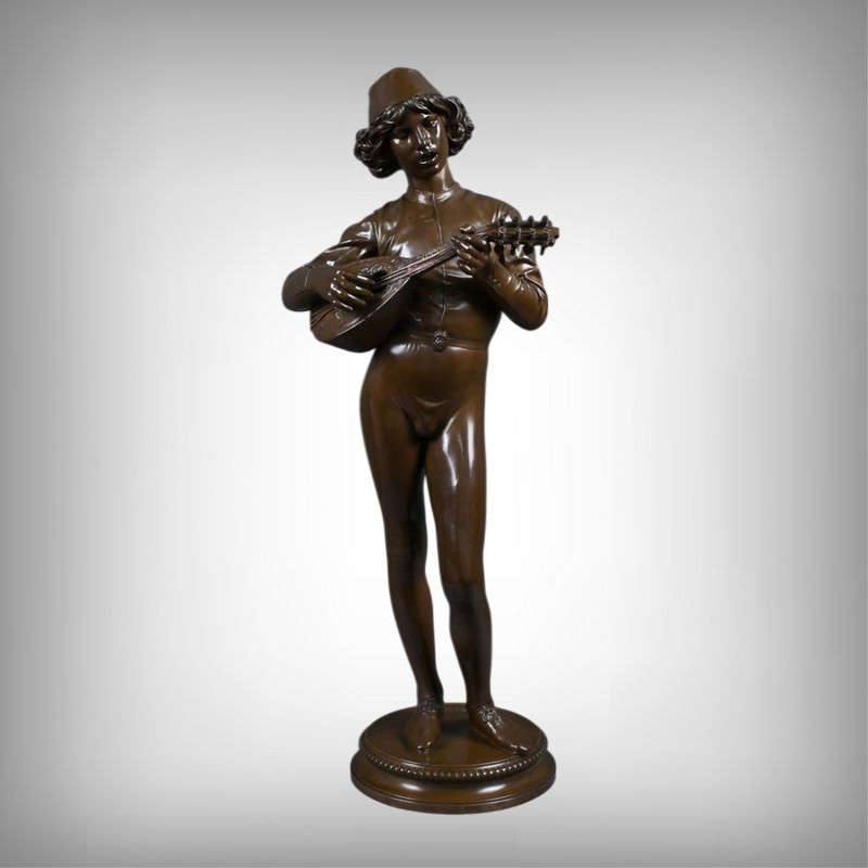 Important Bronze « Le Chanteur Florentin » signé P. Dubois – 1865