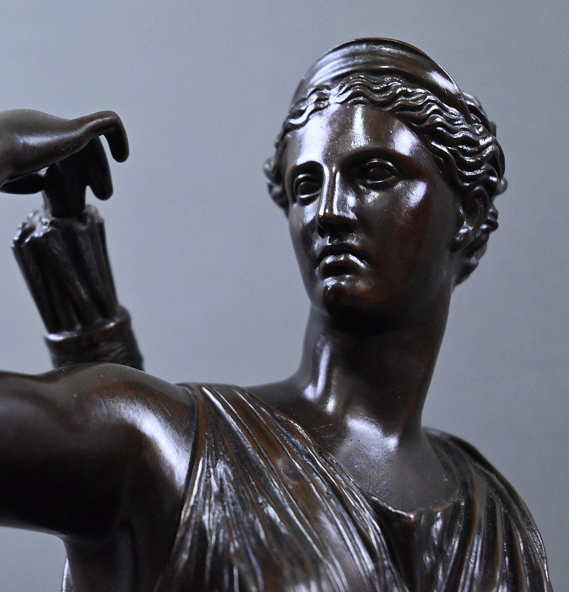 Important Bronze Sculpture "diana The Huntress" After Leochares – Part 2, 19th Century-photo-4