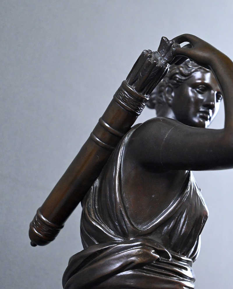 Important Bronze Sculpture "diana The Huntress" After Leochares – Part 2, 19th Century-photo-6