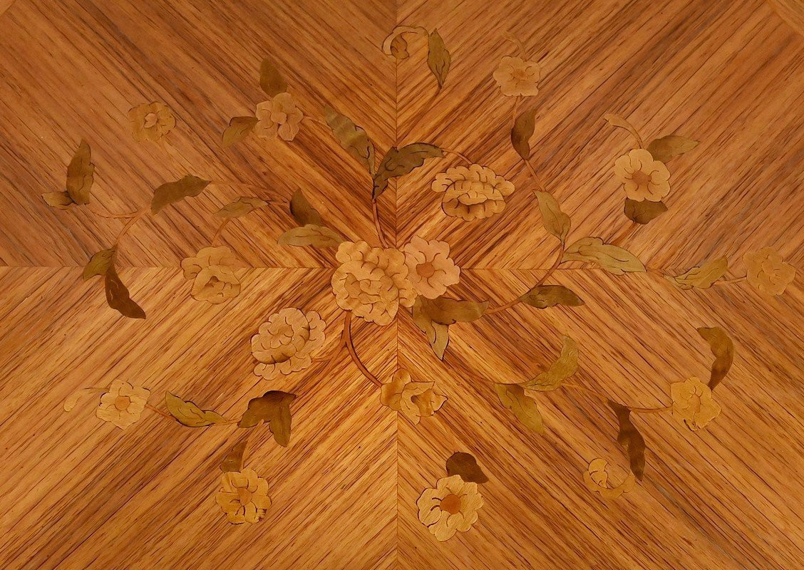 Table Basse en Marqueterie de Bois de Rose, style Louis XV – Milieu XXe-photo-1