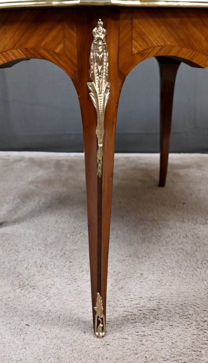Table Basse en Marqueterie de Bois de Rose, style Louis XV – Milieu XXe-photo-7