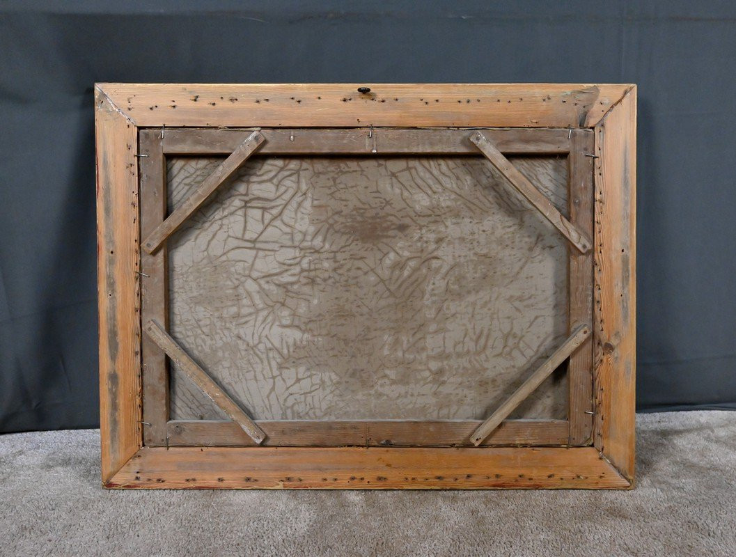 Tableau « Lumière sur le port », école française du XIXe-photo-7