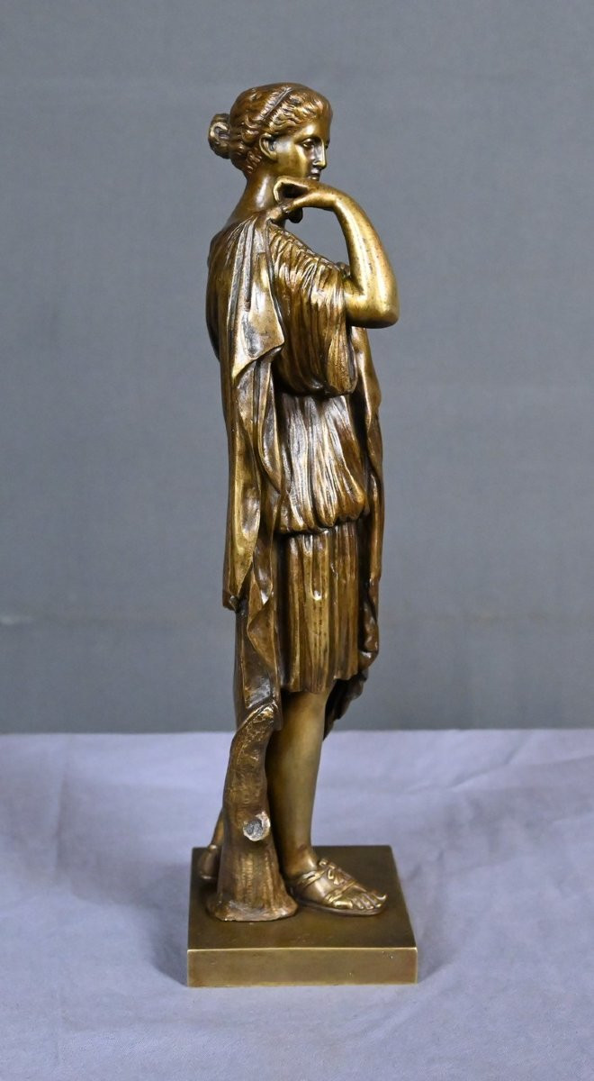 Bronze « Diane de Gabies », d’après Praxitèle, signé Raingo Frères – 2ème partie XIXe-photo-4