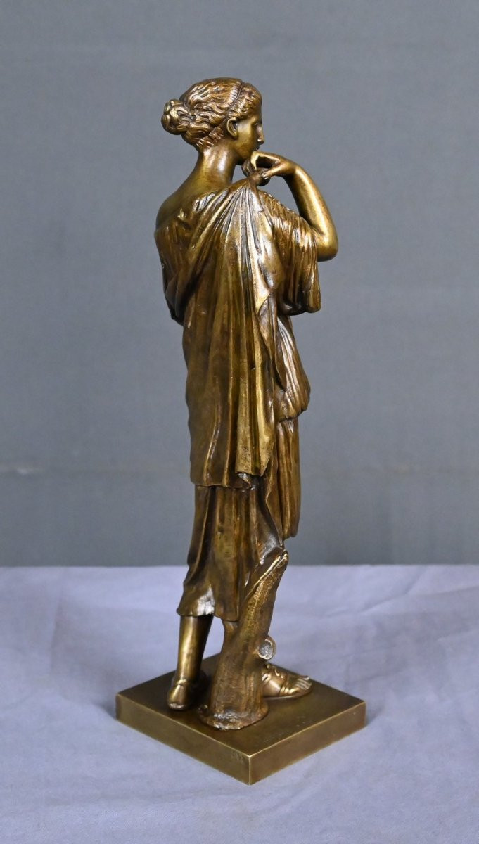 Bronze « Diane de Gabies », d’après Praxitèle, signé Raingo Frères – 2ème partie XIXe-photo-1