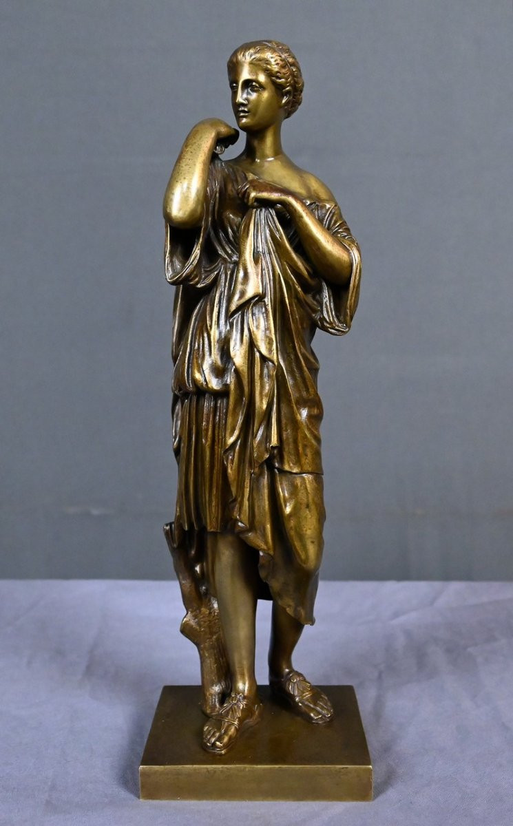 Bronze « Diane de Gabies », d’après Praxitèle, signé Raingo Frères – 2ème partie XIXe-photo-6