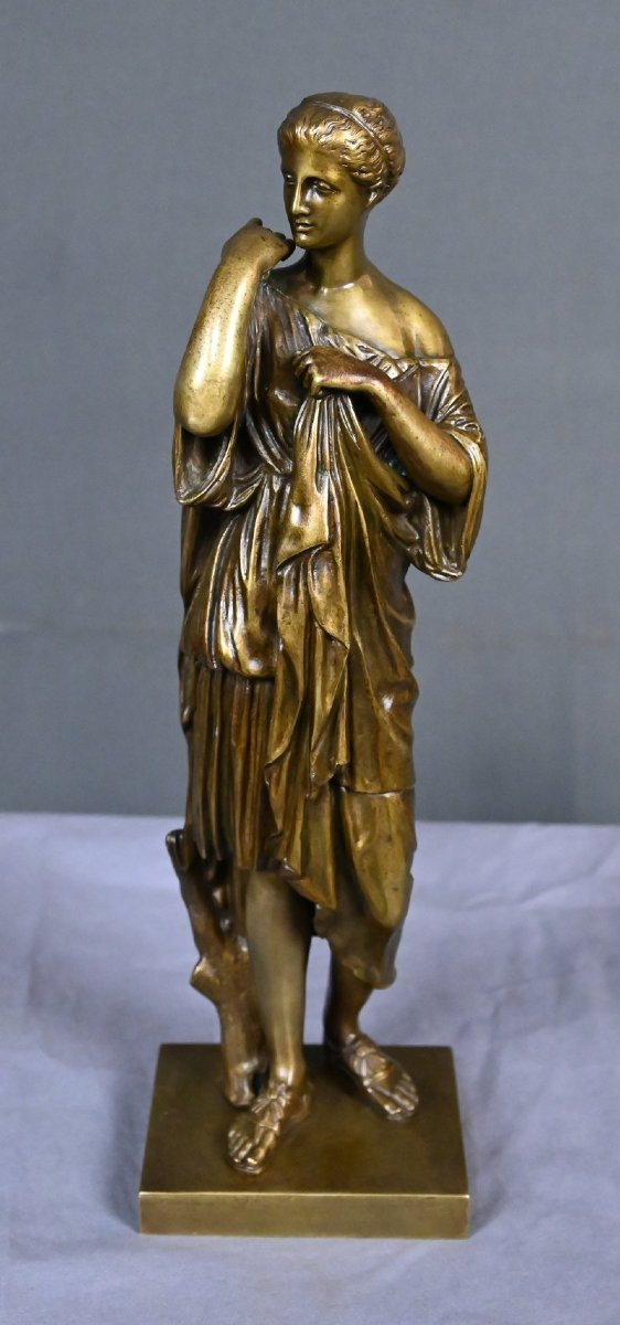 Bronze « Diane de Gabies », d’après Praxitèle, signé Raingo Frères – 2ème partie XIXe-photo-7