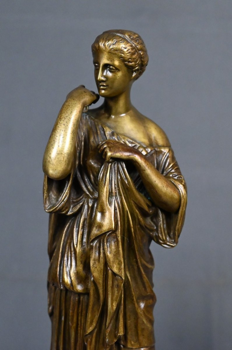 Bronze « Diane de Gabies », d’après Praxitèle, signé Raingo Frères – 2ème partie XIXe-photo-8