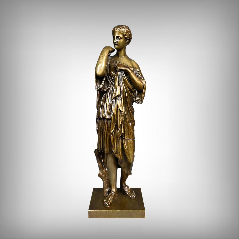 Bronze « Diane de Gabies », d’après Praxitèle, signé Raingo Frères – 2ème partie XIXe