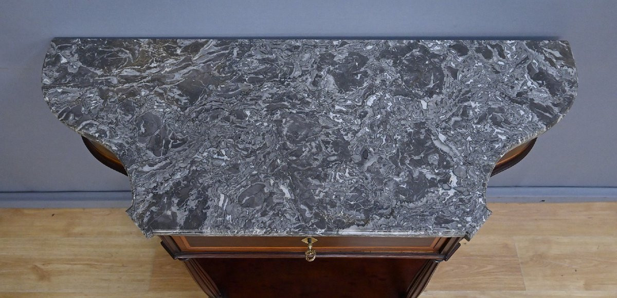 Console en Acajou & Marbre, époque Louis XVI – Fin XVIIIe-photo-4