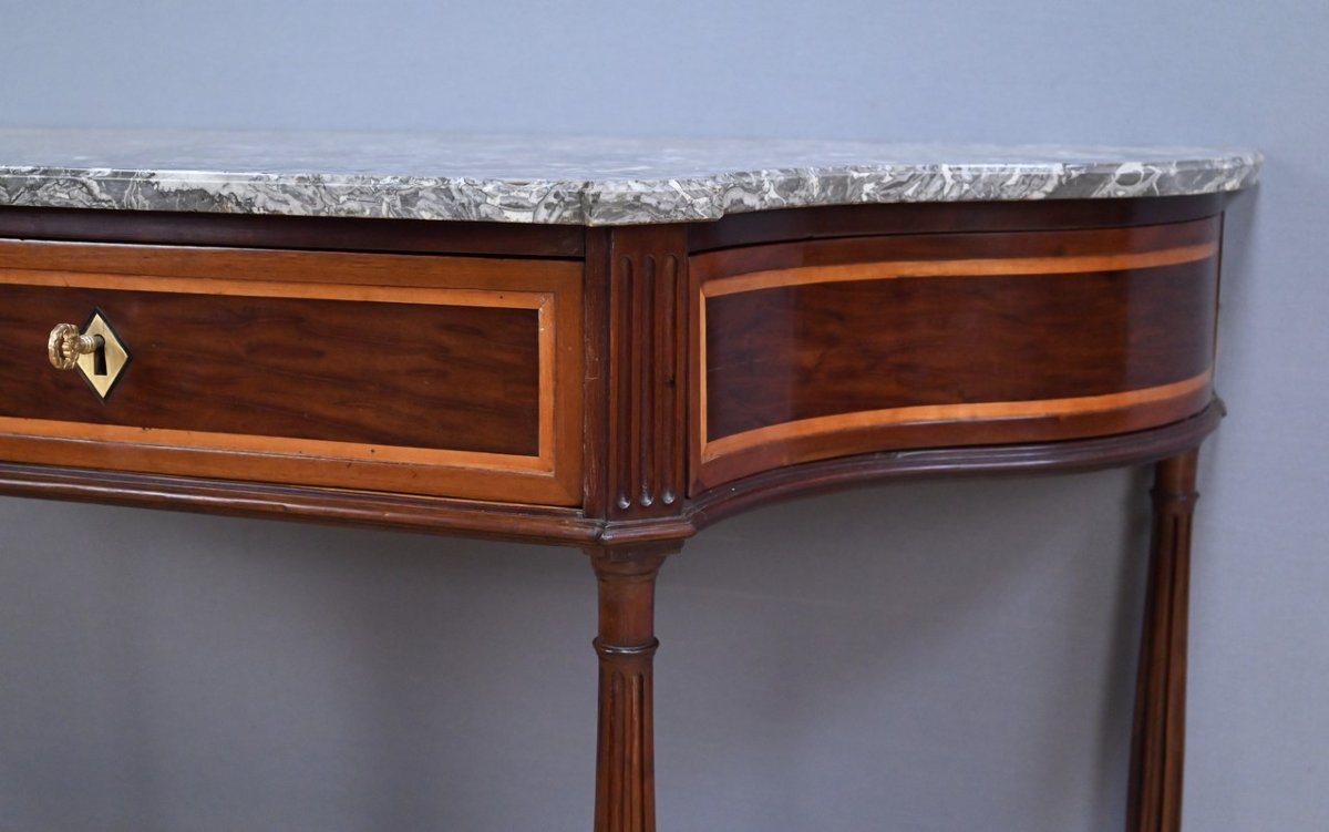 Console en Acajou & Marbre, époque Louis XVI – Fin XVIIIe-photo-2