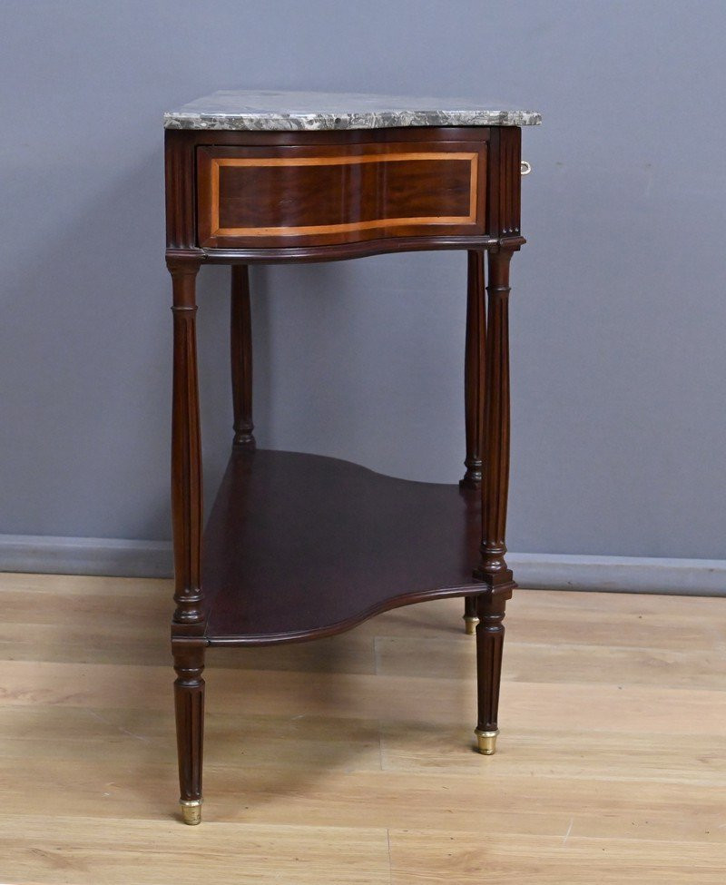 Console en Acajou & Marbre, époque Louis XVI – Fin XVIIIe-photo-3