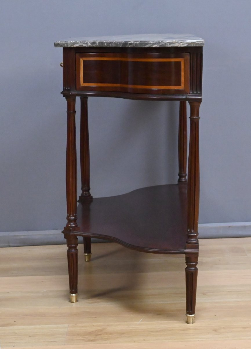 Console en Acajou & Marbre, époque Louis XVI – Fin XVIIIe-photo-4