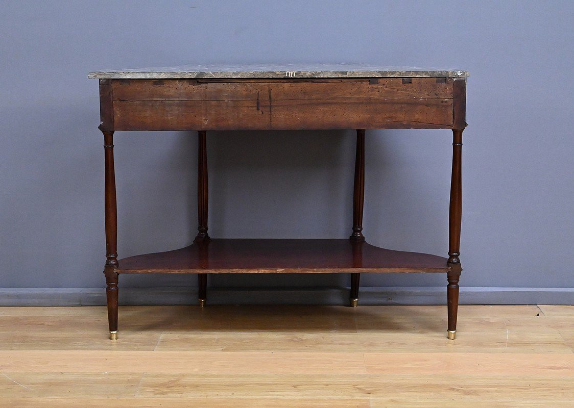 Console en Acajou & Marbre, époque Louis XVI – Fin XVIIIe-photo-6