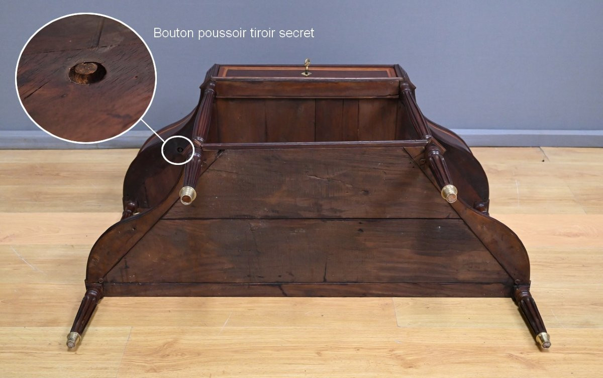 Console en Acajou & Marbre, époque Louis XVI – Fin XVIIIe-photo-7