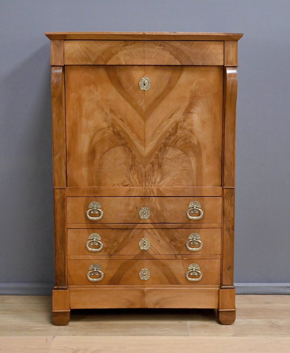 Walnut Secretary, Restoration Style - Mid-19th Century-photo-2