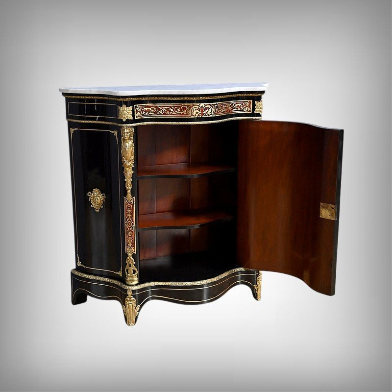 Boulle Marquetry Console Table, Maison Coignerai, Napoleon III Period – Second Half Of The 19th-photo-2