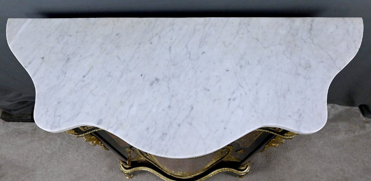 Boulle Marquetry Console Table, Maison Coignerai, Napoleon III Period – Second Half Of The 19th-photo-1